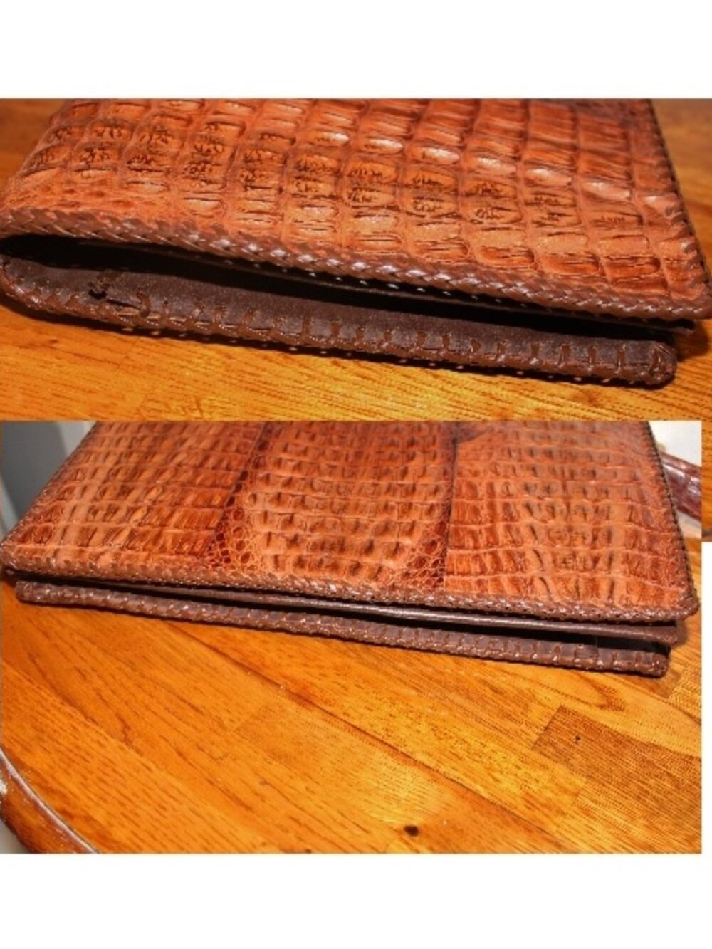 Mid Century Genuine Alligator Crocodile Clutch Handbag Bag w Matching Coin Purse - Picture 6 of 6